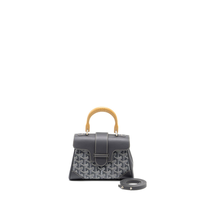 GOYARD MINI SAIGON BAG GOYARDINE CANVAS GREY SHW
