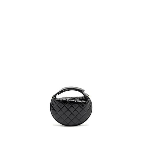 CHANEL 21A ROUND CLUTCH WITH DETAIL CHAIN CALFSKIN BLACK GHW(MICROCHIP)