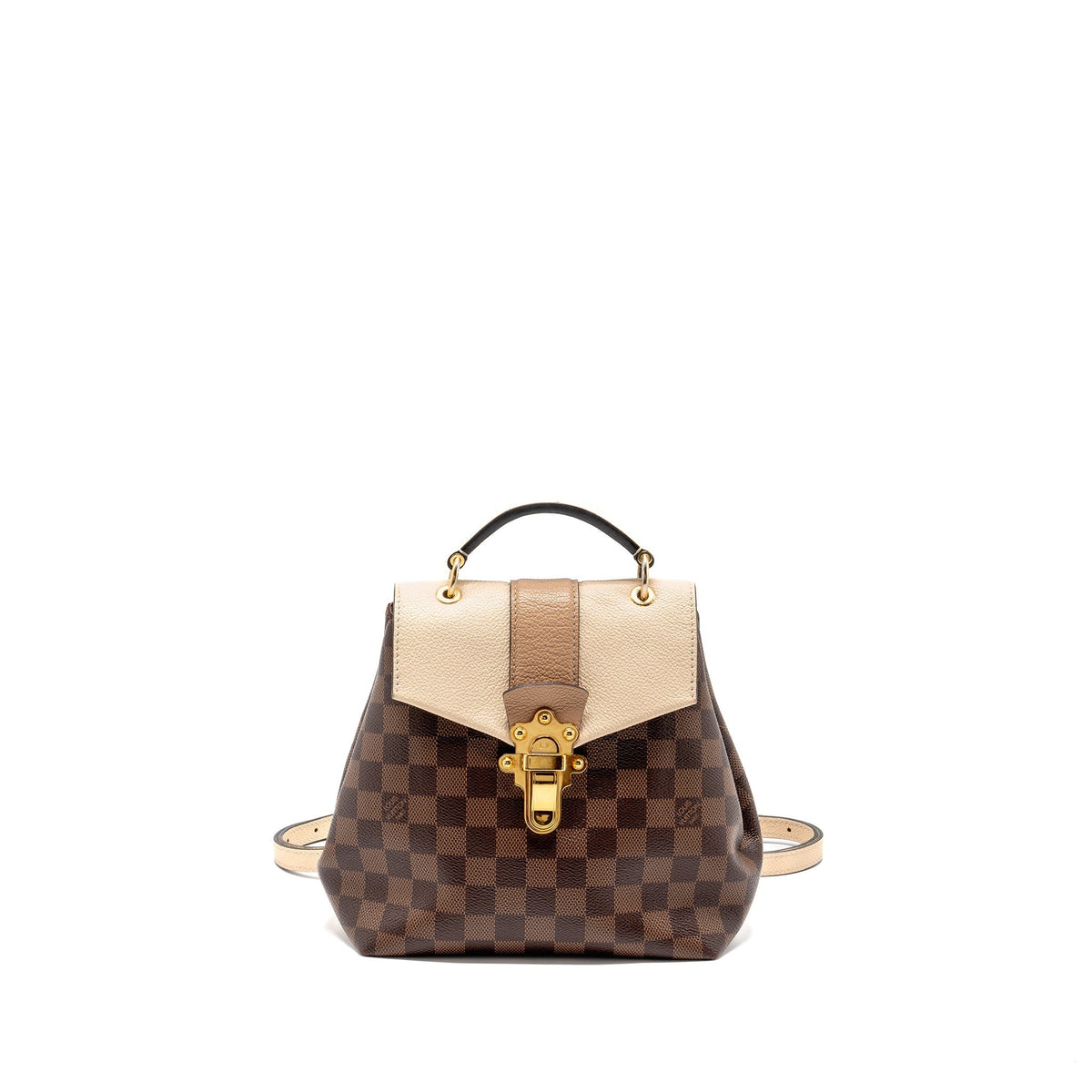 LOUIS VUITTON CLAPTON BACKPACK DAMIER EBENE/LIGHT PINK GHW