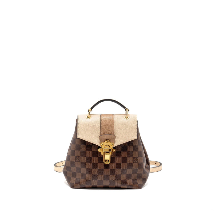 LOUIS VUITTON CLAPTON BACKPACK DAMIER EBENE/LIGHT PINK GHW