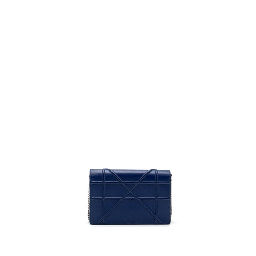 DIOR DIORAMA WALLET ON CHAIN LEATHER BLUE SHW