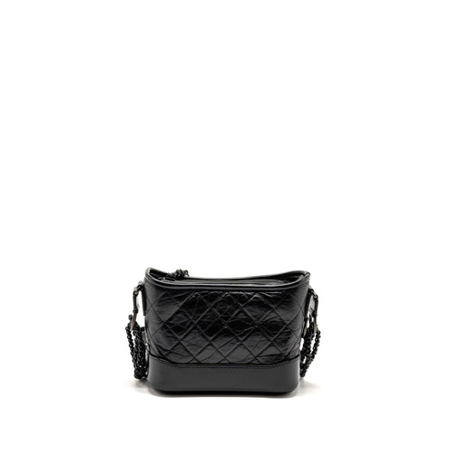 CHANEL SMALL GABRIELLE HOBO BAG AGED CALFSKIN SO BLACK