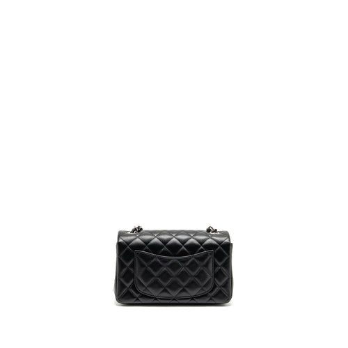 CHANEL MINI RECTANGULAR FLAP BAG LAMBSKIN BLACK SHW (MICROCHIP)