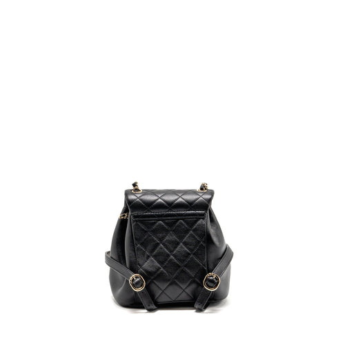 CHANEL MINI DUMA BACKPACK CALFSKIN BLACK LGHW (MICROCHIP)