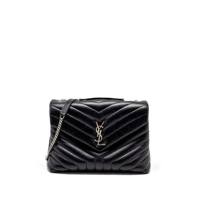 SAINT LAURENT /YSL MEDIUM LOU LOU BAG CALFSKIN BLACK RUTHENIUM HARDWARE