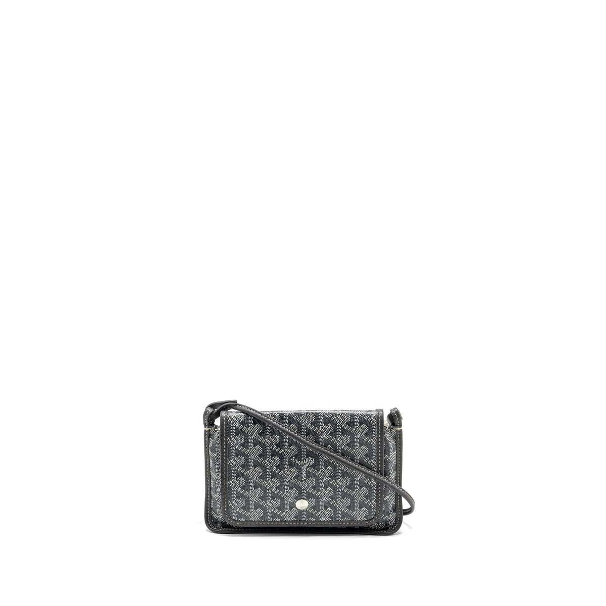 GOYARD PORTEFEUILLE POCHETTE PLUMET GOYARDINE CANVAS / LEATHER GREY SHW