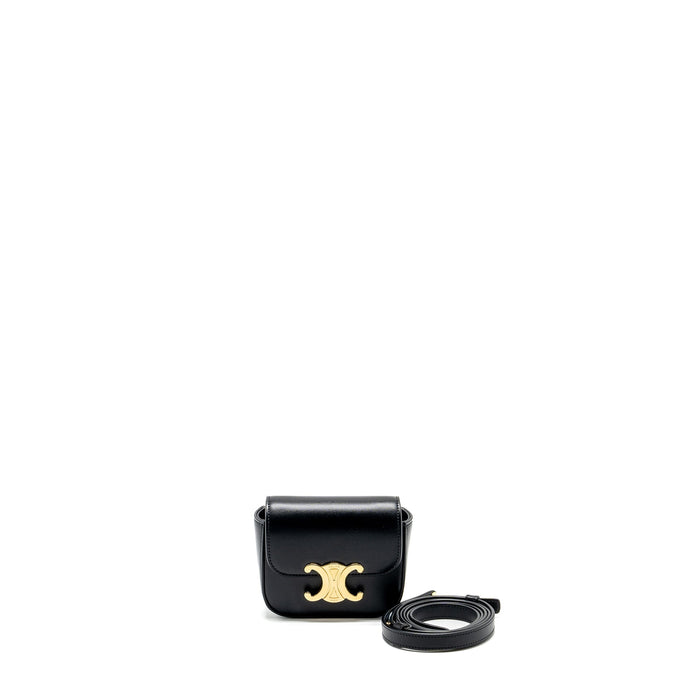 CELINE MINI TRIOMPHE SHINY CALFSKIN BLACK GHW