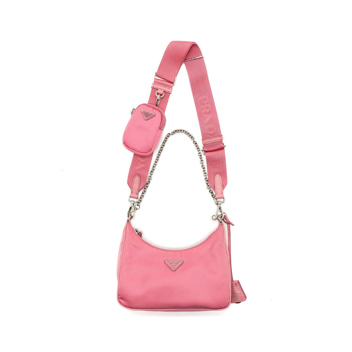 PRADA RE-EDITION 2005 NYLON/ LEATHER PINK SHW