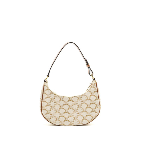 CELINE AVA BAG TRIOMPHE CANVAS / CALFSKIN WHITE GHW