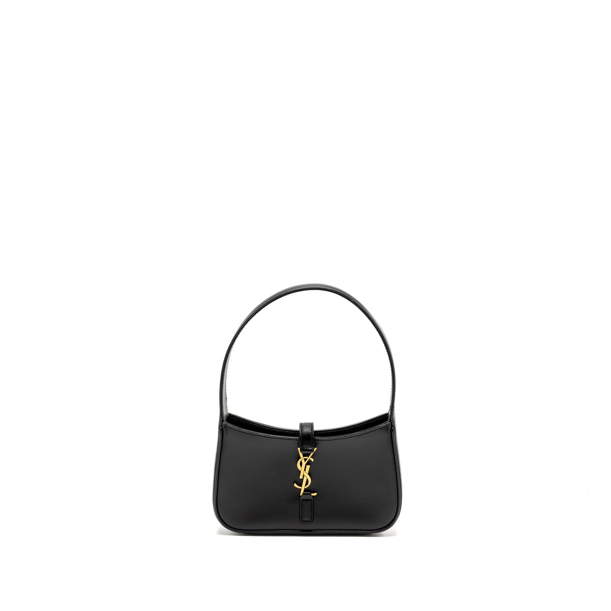 SAINT LAURENT / YSL MINI LE 5 A 7 HOBO BAG SMOOTH CALFSKIN BLACK GHW