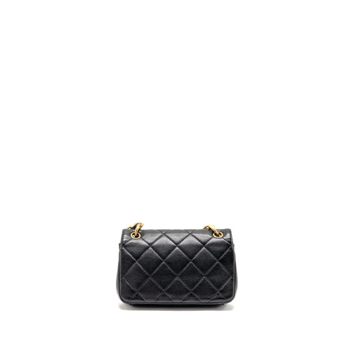 CHANEL SMALL CHAIN IS MORE FLAP BAG LAMBSKIN BLACK GHW