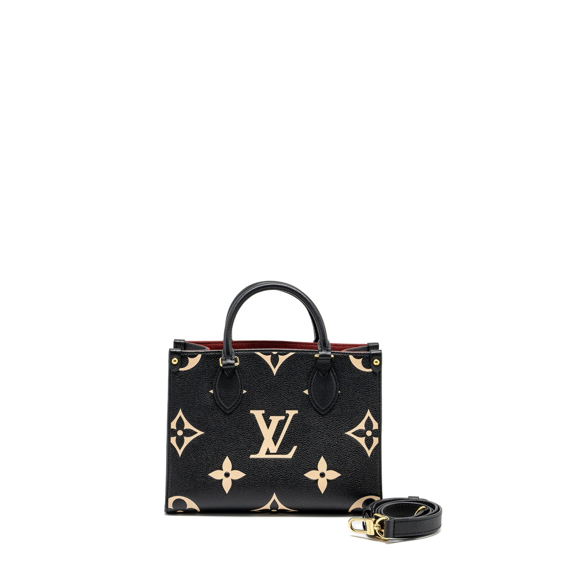 LOUIS VUITTON ONTHEGO PM BICOLOUR MONOGRAM EMPREINTE BLACK/BEIGE GHW