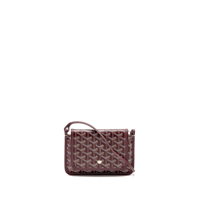 GOYARD PLUMET WALLET CLUTCH GOYARDINE CANVAS/LEATHER BURGUNDY SHW