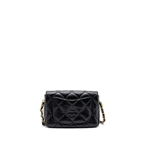 CHANEL 23S COCO LOVE FLAP BAG LAMBSKIN BLACK BRUSHED GHW (MICROCHIP)