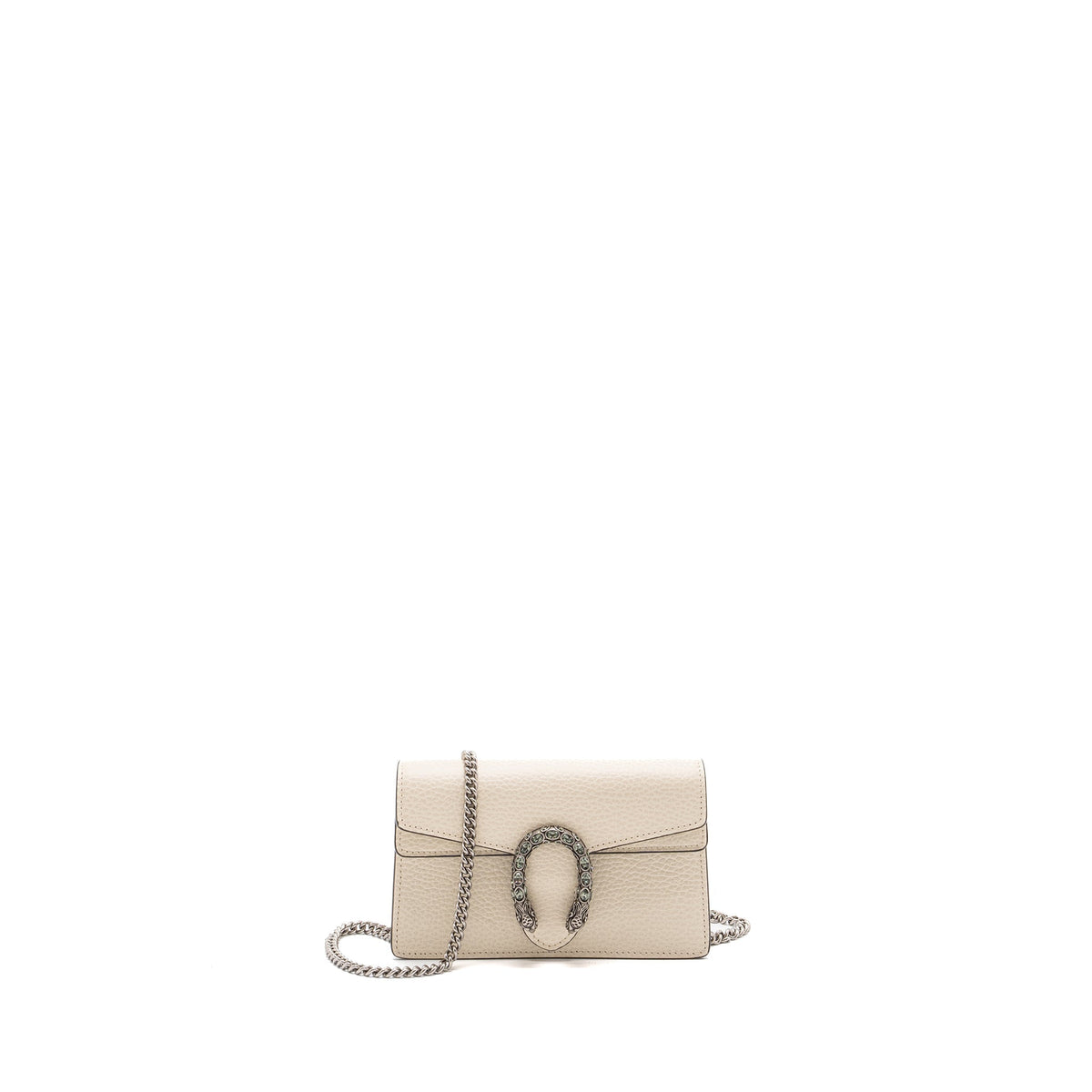 GUCCI SUPER MINI DIONYSUS CALFSKIN WHITE RUTHENIUM SHW