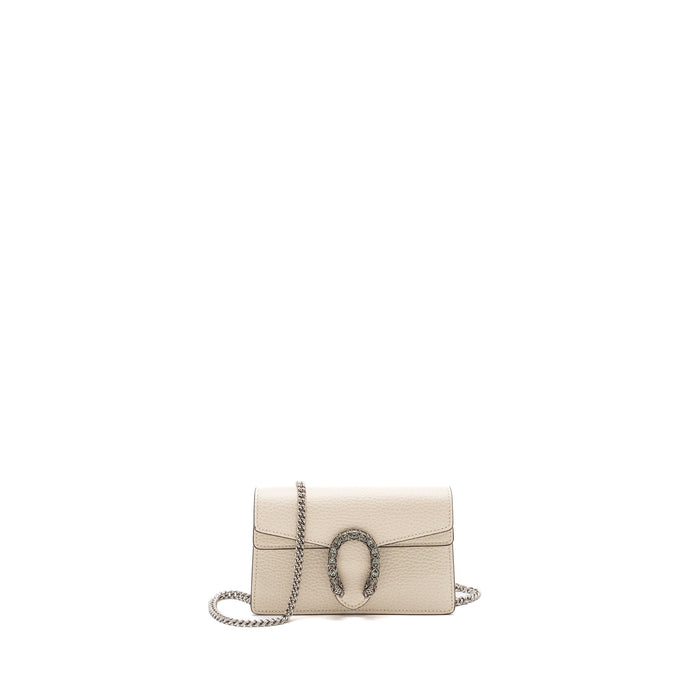 GUCCI SUPER MINI DIONYSUS CALFSKIN WHITE RUTHENIUM SHW