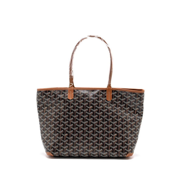 GOYARD ARTOIS PM BAG CANVAS/ CALFSKIN BLACK/ TAN SHW