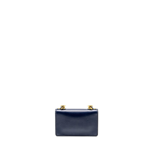 DIOR MINI J’ADIOR CHAIN FLAP BAG CALFSKIN NAVY BLUE GHW