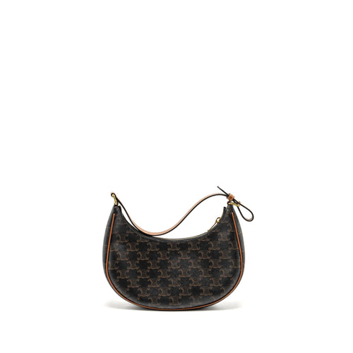 CELINE AVA BAG TRIOMPHE CANVAS / CALFSKIN BROWN GHW