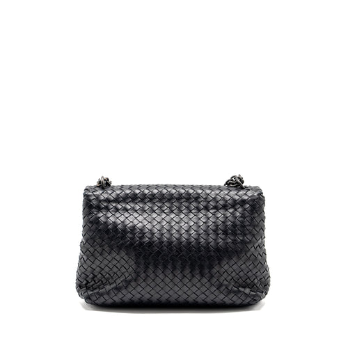 BOTTEGA VENETA OLYMPIA BAG LEATHER BLACK WITH BLACK HARDWARE