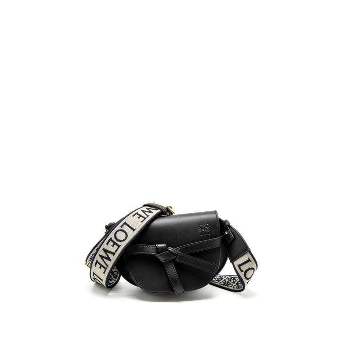LOEWE MINI GATE DUAL BAG CALFSKIN BLACK GHW