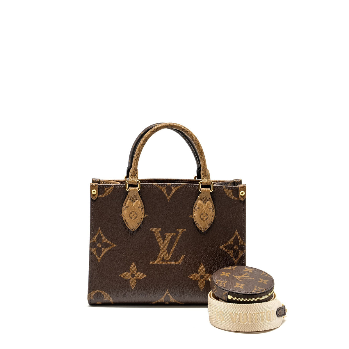 LOUIS VUITTON ONTHEGO PM MONOGRAM REVERSE CANVAS GHW