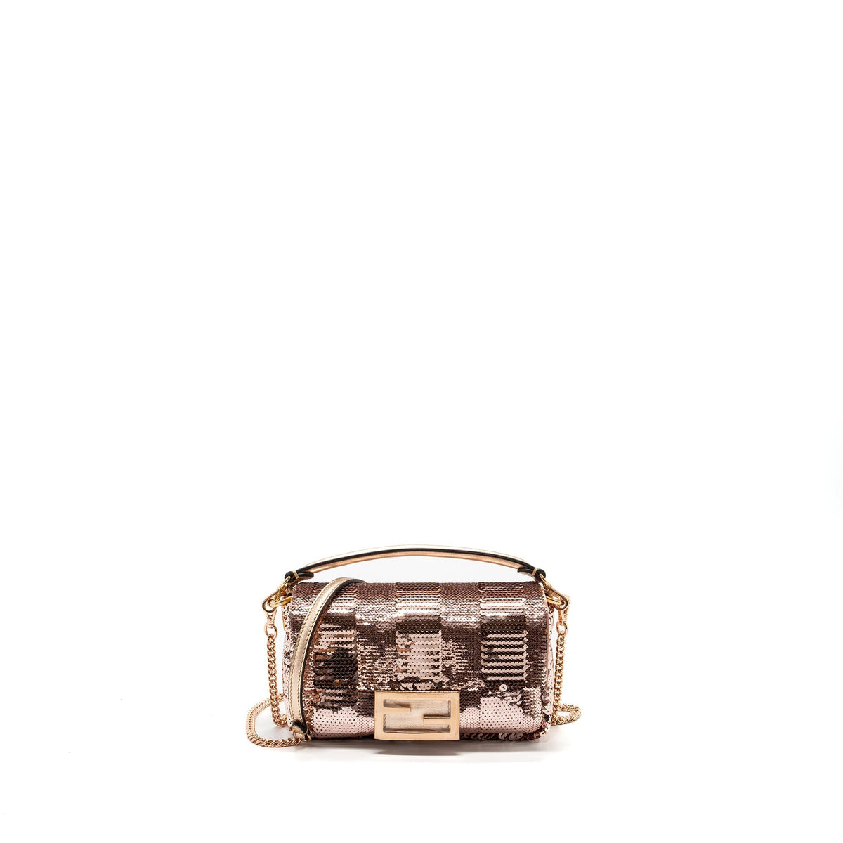 FENDI MINI BAGUETTE PAULETTE ROSE GOLD RGHW