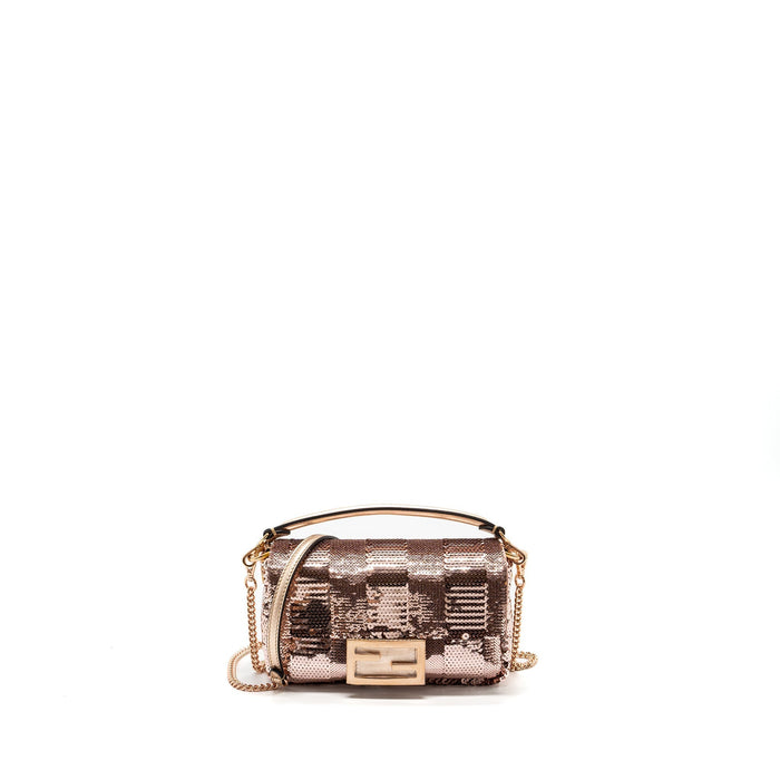 FENDI MINI BAGUETTE PAULETTE ROSE GOLD RGHW