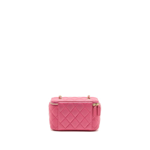CHANEL LONG VANITY CASE WITH CHAIN CAVIAR HOT PINK LGHW