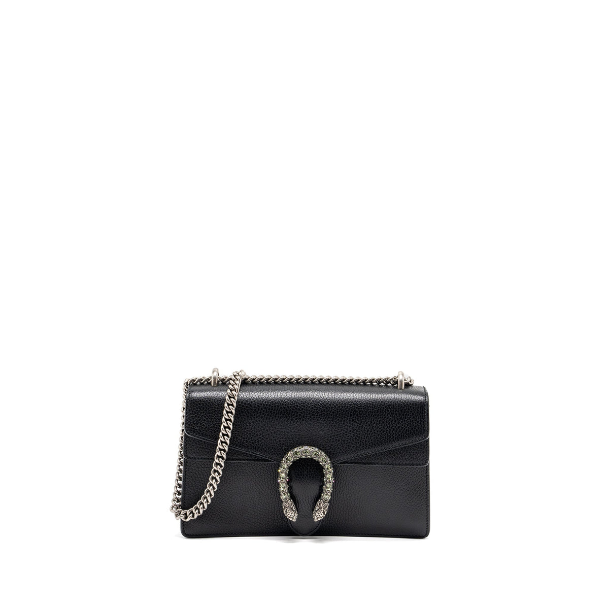 GUCCI DIONYSUS SHOULDER BAG CALFSKIN BLACK RUTHENIUM HARDWARE
