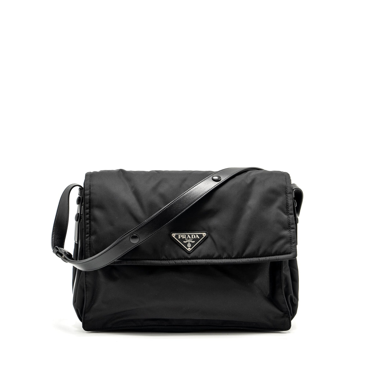 PRADA PADDED RE-NYLON SHOULDER BAG BLACK SHW