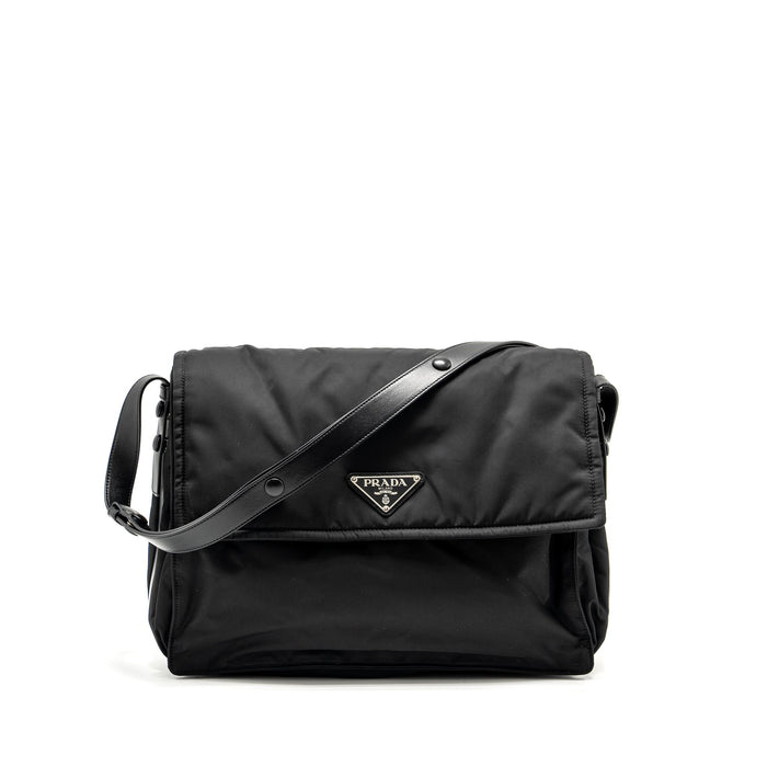 PRADA PADDED RE-NYLON SHOULDER BAG BLACK SHW