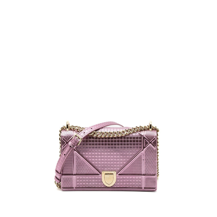 DIOR DIORAMA BAG METALLIC PINK LGHW