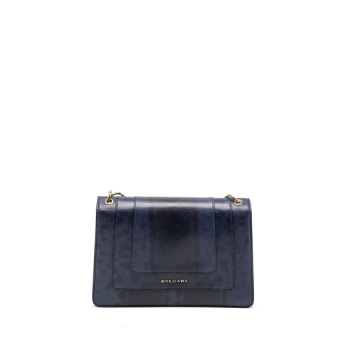 BVLGARI SERPENTI SHOULDER BAG KARUNG SKIN DARK PURPLE LGHW