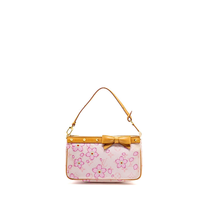 LOUIS VUITTON POCHETTE ACCESSORIES MURAKAMI CHERRY BLOSSOM PINK GHW