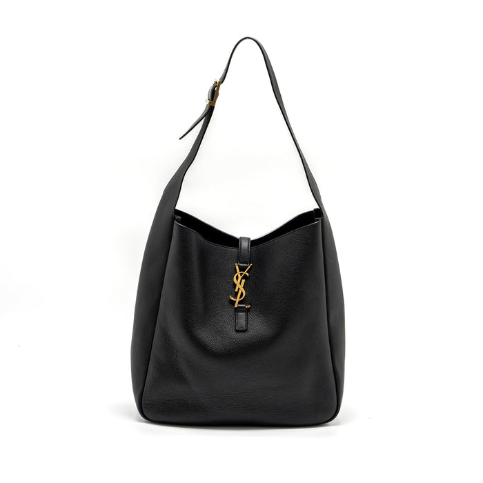 SAINT LAURENT/YSL LE 5 A 7 SUPPLE LARGE SMOOTH CALFSKIN BLACK GHW
