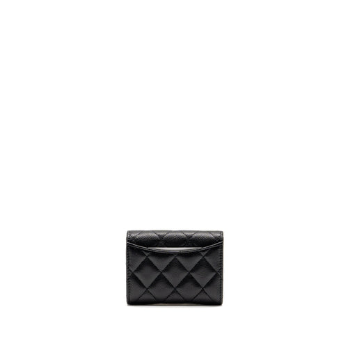 CHANEL CLASSIC FLAP CARD HOLDER CAVIAR BLACK LGHW (MICROCHIP)