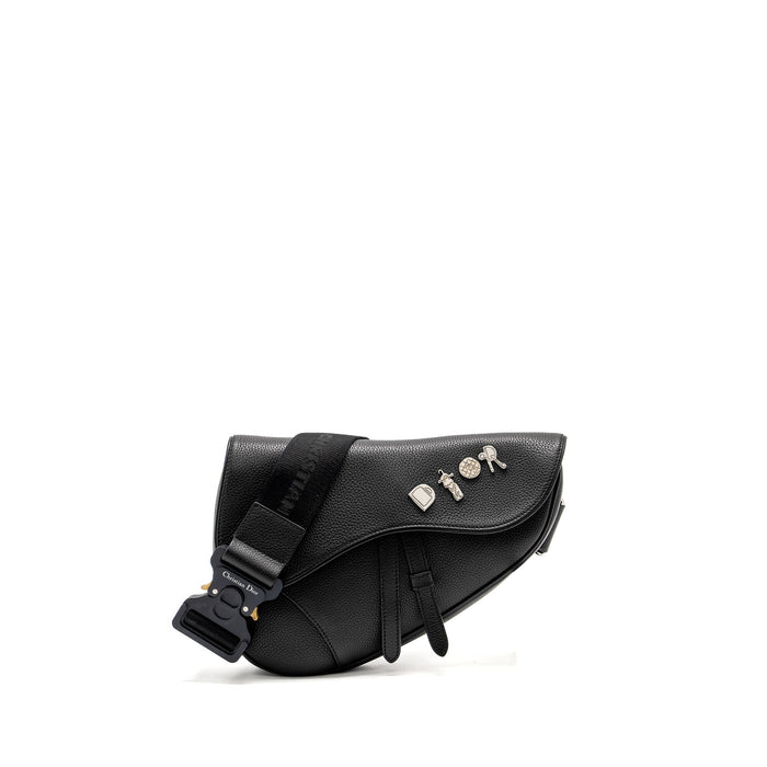 DIOR HOMME CHARMS SADDLE BAG CALFSKIN BLACK SHW