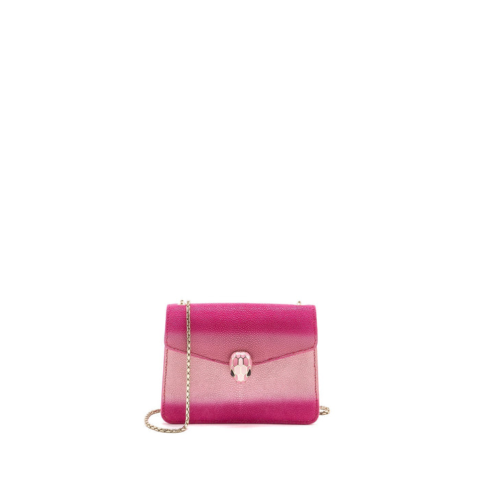 BVLGARI SERPENTI FOREVER BAG GALUCHAT IRIDESCENT PINK GHW