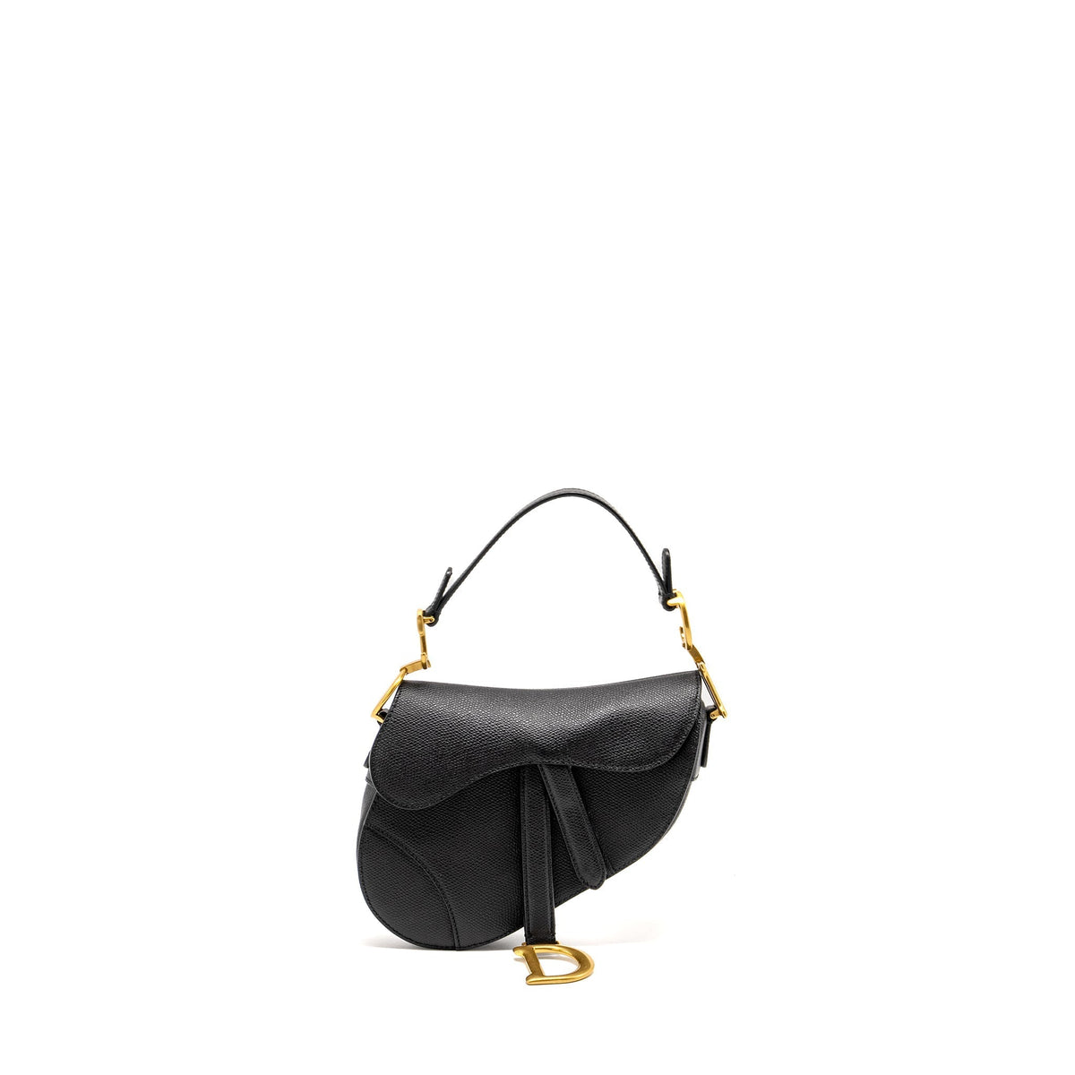 DIOR MINI SADDLE BAG CALFSKIN BLACK GHW
