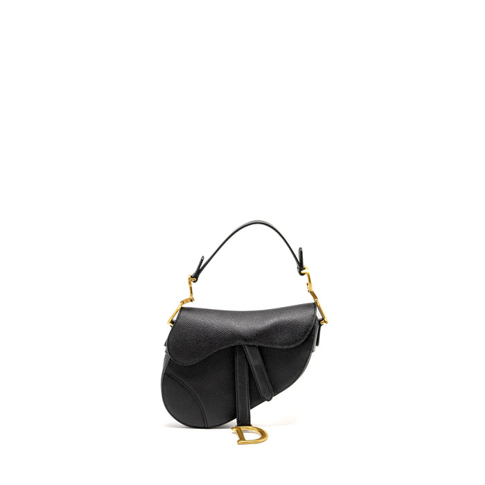 DIOR MINI SADDLE BAG CALFSKIN BLACK GHW