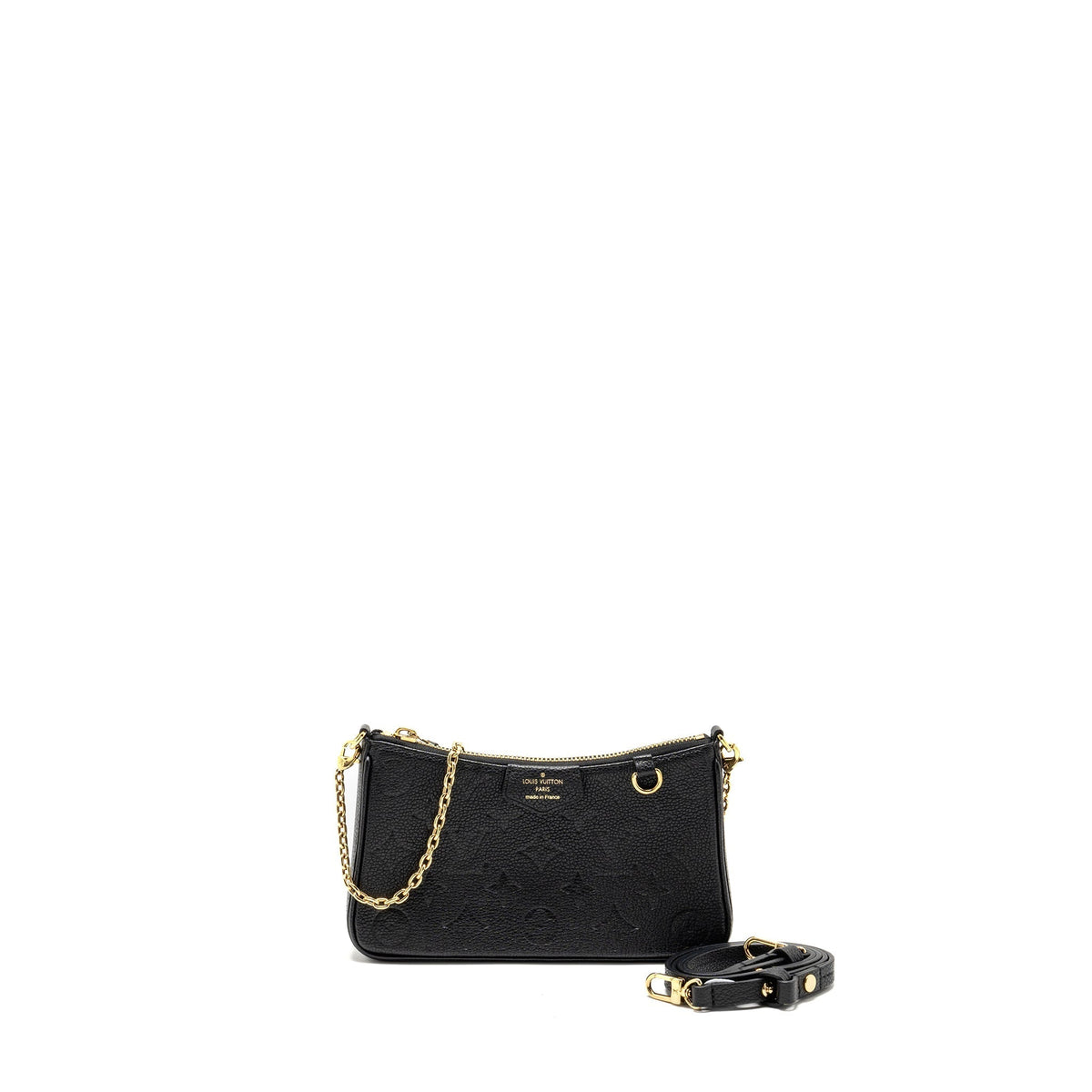 LOUIS VUITTON EASY POUCH ON STRAP EMPREINTE MONOGRAM BLACK GHW