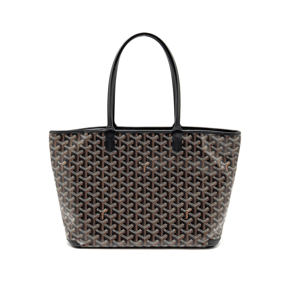 GOYARD ARTOIS PM HANDBAG GOYARDINE CANVAS/CALFSKIN BLACK SHW