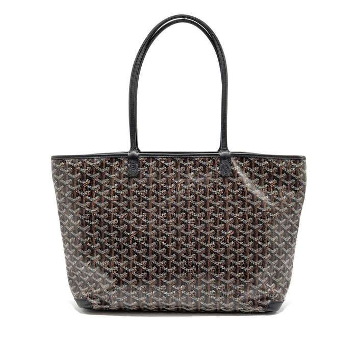 GOYARD ARTOIS MM TOTE BAG GOYARDINE CANVAS/CALFSKIN BLACK SHW