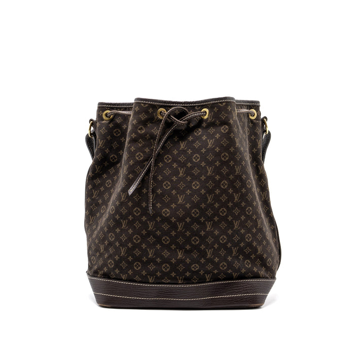 LOUIS VUITTON LIN NOE BAG FABRIC / LEATHER EBENE GHW