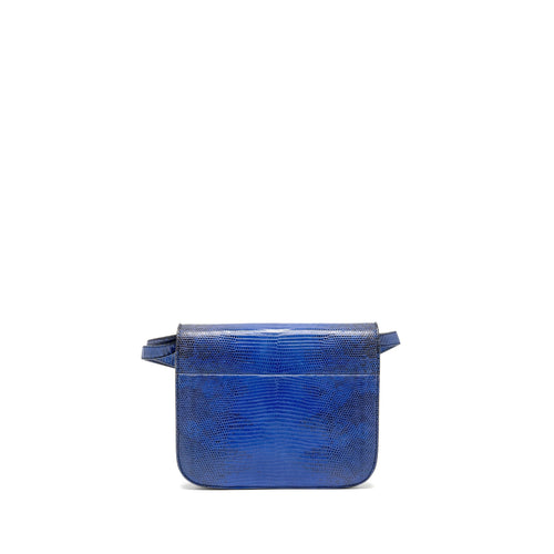 CELINE MEDIUM CLASSIC BOX BAG LIZARD BLUE GHW