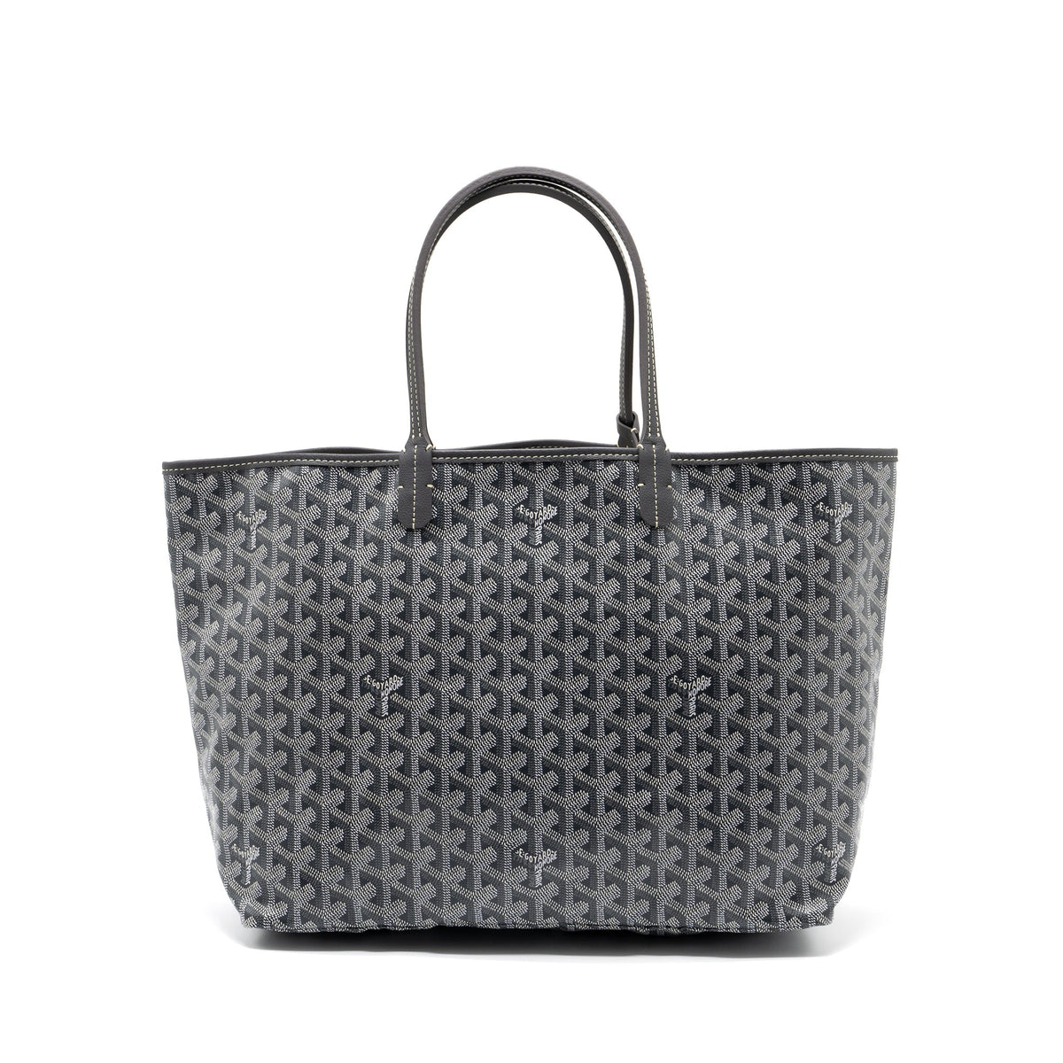 GOYARD SAINT LOUIS PM TOTE BAG GOYARDINE CANVAS GREY SHW