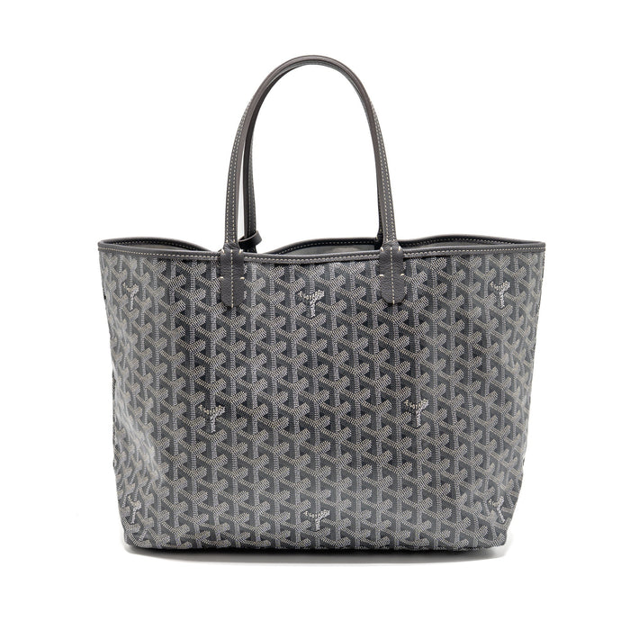 GOYARD SAINT LOUIS PM TOTE GOYARDINE CANVAS/CALFSKIN GREY SHW
