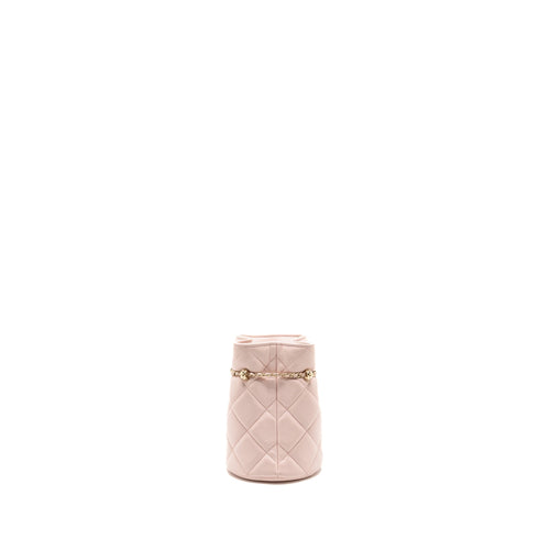 CHANEL MINI DRAWSTRING BUCKET BAG LAMBSKIN PINK LGHW