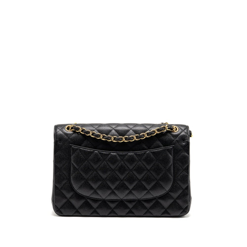 CHANEL JUMBO CLASSIC DOUBLE FLAP BAG CAVIAR BLACK GHW